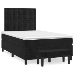 vidaXL Giroletto a Molle con Materasso Nero 120x200 cm in Velluto