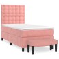 vidaXL Giroletto a Molle con Materasso Rosa 90x200 cm in Velluto