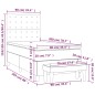 vidaXL Giroletto a Molle con Materasso Rosa 90x200 cm in Velluto