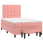 Giroletto a Molle con Materasso Rosa 120x200 cm in Velluto