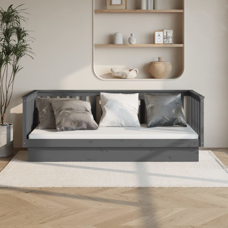 Dormeuse Grigia 90x200 cm in Legno Massello di Pino Dormeuse Grigia 90x200 cm in Legno Massello di Pino