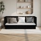 Dormeuse Nera 90x200 cm in Legno Massello di Pino Dormeuse Nera 90x200 cm in Legno Massello di Pino