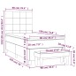 Giroletto a Molle con Materasso Grigio Scuro 90x190 cm Velluto