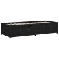 Dormeuse Nera 75x190cm 2FT6 Small Single Legno Massello di Pino Dormeuse Nera 75x190cm 2FT6 Small Single Legno Massello di Pino