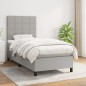 vidaXL Giroletto a Molle con Materasso Grigio Chiaro 90x200 cm Tessuto