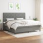 vidaXL Giroletto a Molle con Materasso Grigio Scuro 200x200 cm Tessuto