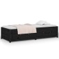 Dormeuse Nera 80x200 cm in Legno Massello di Pino