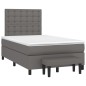 Giroletto a Molle con Materasso Grigio 120x200 cm in Similpelle