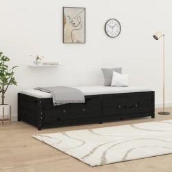Dormeuse Nera 90x190 cm 3FT Single in Legno Massello di Pino