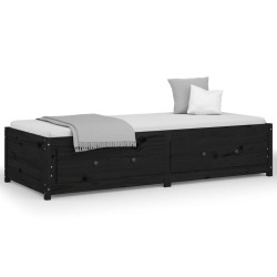 Dormeuse Nera 90x190 cm 3FT Single in Legno Massello di Pino