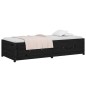 Dormeuse Nera 90x190 cm 3FT Single in Legno Massello di Pino Dormeuse Nera 90x190 cm 3FT Single in Legno Massello di Pino