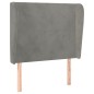 Testiera ad Orecchio Grigio Chiaro 83x23x118/128 cm in Velluto Testiera ad Orecchio Grigio Chiaro 83x23x118/128 cm in Velluto