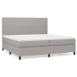 vidaXL Giroletto a Molle con Materasso Grigio Chiaro 200x200cm Tessuto