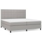 vidaXL Giroletto a Molle con Materasso Grigio Chiaro 200x200cm Tessuto