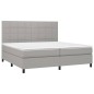 vidaXL Giroletto a Molle con Materasso Grigio Chiaro 200x200cm Tessuto