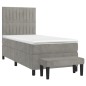 vidaXL Giroletto a Molle con Materasso Grigio Chiaro 90x200 cm Velluto