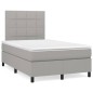 vidaXL Giroletto a Molle con Materasso Grigio Chiaro 120x200cm Tessuto