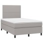 Giroletto a Molle con Materasso Grigio Chiaro 120x200cm Tessuto