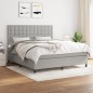 vidaXL Giroletto a Molle con Materasso Grigio Chiaro180x200 cm Tessuto