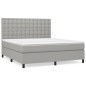 vidaXL Giroletto a Molle con Materasso Grigio Chiaro180x200 cm Tessuto