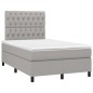 Giroletto a Molle con Materasso Grigio Chiaro 120x200cm Tessuto