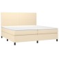Giroletto a Molle con Materasso Crema 200x200 cm in Tessuto