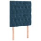 Giroletto a Molle con Materasso Blu Scuro 80x200 cm in Velluto