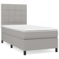 vidaXL Giroletto a Molle con Materasso Grigio Chiaro 90x190 cm Tessuto