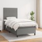 vidaXL Giroletto a Molle con Materasso Grigio Scuro 90x200 cm Tessuto