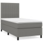 vidaXL Giroletto a Molle con Materasso Grigio Scuro 90x200 cm Tessuto