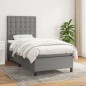 vidaXL Giroletto a Molle con Materasso Grigio Scuro 90x200 cm Tessuto