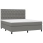 Giroletto a Molle con Materasso Grigio Scuro 180x200 cm Tessuto