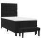 vidaXL Giroletto a Molle con Materasso Nero 90x190 cm in Velluto