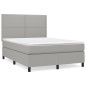 vidaXL Giroletto a Molle con Materasso Grigio Chiaro 140x190cm Tessuto