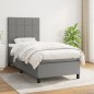 vidaXL Giroletto a Molle con Materasso Grigio Scuro 80x200 cm Tessuto