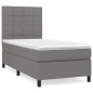 vidaXL Giroletto a Molle con Materasso Grigio Scuro 80x200 cm Tessuto