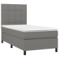 vidaXL Giroletto a Molle con Materasso Grigio Scuro 80x200 cm Tessuto