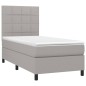 Giroletto a Molle con Materasso Grigio Chiaro 80x200 cm Tessuto