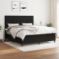 vidaXL Giroletto a Molle con Materasso Nero 160x200 cm in Tessuto