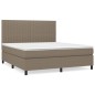 vidaXL Giroletto a Molle con Materasso Tortora 180x200 cm in Tessuto