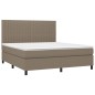 vidaXL Giroletto a Molle con Materasso Tortora 180x200 cm in Tessuto