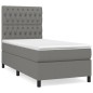 vidaXL Giroletto a Molle con Materasso Grigio Scuro 90x190 cm Tessuto