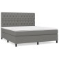 vidaXL Giroletto a Molle con Materasso Grigio Scuro 160x200 cm Tessuto