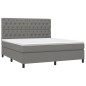 vidaXL Giroletto a Molle con Materasso Grigio Scuro 160x200 cm Tessuto