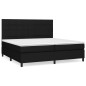 vidaXL Giroletto a Molle con Materasso Nero 200x200 cm in Tessuto