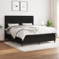 vidaXL Giroletto a Molle con Materasso Nero 180x200 cm in Tessuto