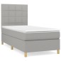 Giroletto a Molle con Materasso Grigio Chiaro 90x200 cm Tessuto