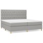 vidaXL Giroletto a Molle con Materasso Grigio Chiaro 200x200cm Tessuto