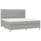 vidaXL Giroletto a Molle con Materasso Grigio Chiaro 200x200cm Tessuto