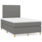 Giroletto a Molle con Materasso Grigio Scuro 120x200 cm Tessuto